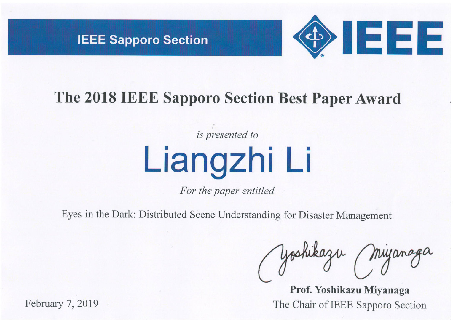 IEEE CIC Best Paper Award